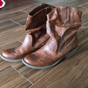 Light Brown Mid-Calf Boots